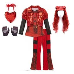 2026 Fancy Comedy Movie Role Play Rock Costume 3PCS Suit The Rising of Red Cosplay Clothing Set Kid Descendant Halloween Apparel