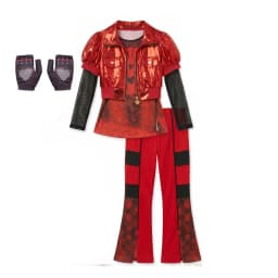 2026 Fancy Comedy Movie Role Play Rock Costume 3PCS Suit The Rising of Red Cosplay Clothing Set Kid Descendant Halloween Apparel