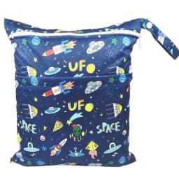 [Sigzagor] Wet Dry Bag With Two Zippered Baby Diaper Nappy Waterproof Reusable Washable