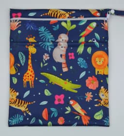 [Sigzagor] Wet Dry Bag With Two Zippered Baby Diaper Nappy Waterproof Reusable Washable
