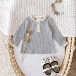 Autumn Fashion Newborn Baby Girls Clothes Comfort Solid Color Lace Long Sleeves Trendy Breathable Kids Girl Korean Style