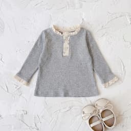 Autumn Fashion Newborn Baby Girls Clothes Comfort Solid Color Lace Long Sleeves Trendy Breathable Kids Girl Korean Style