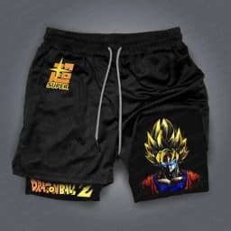 2026 New Dragon Ball Anime Goku Peripheral Printed Double-layer Shorts, Summer Men's Sport Loose Comfortable Breathable Pants