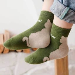 5 Pairs Kids Socks Cartoon Cat Pattern Comfortable Breathable Children Socks For Boys And Girls