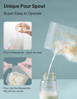 250ml 100pcs Breastmilk Storage Bag Self Standing Baby Food Storage Containers No Leak Milk Freezer Bags Safe Feed BPA Free