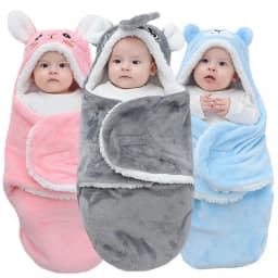 Soft Baby Sleeping Bags Warm Autumn and Winter Newborn Baby Wrap Blankets CartoonCocoon for babies Flannel Baby Sleepsack 0-9M