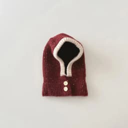 Kids Boys Girls Cold-proof One Piece Scarf Cap Winter Warm Solid Color Knitted Hood Beanie Boys Girls Balaclava Hat