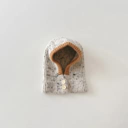 Kids Boys Girls Cold-proof One Piece Scarf Cap Winter Warm Solid Color Knitted Hood Beanie Boys Girls Balaclava Hat