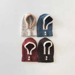 Kids Boys Girls Cold-proof One Piece Scarf Cap Winter Warm Solid Color Knitted Hood Beanie Boys Girls Balaclava Hat