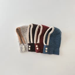 Kids Boys Girls Cold-proof One Piece Scarf Cap Winter Warm Solid Color Knitted Hood Beanie Boys Girls Balaclava Hat