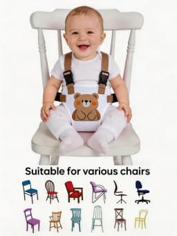 1Pc Baby Cartoon Dining Chair Strap with Mesh Design, Lightweight and Easy to Carry, Portable Baby Feeding Harness, Safety Seat Strap, the Perfect Gift for Your Baby!