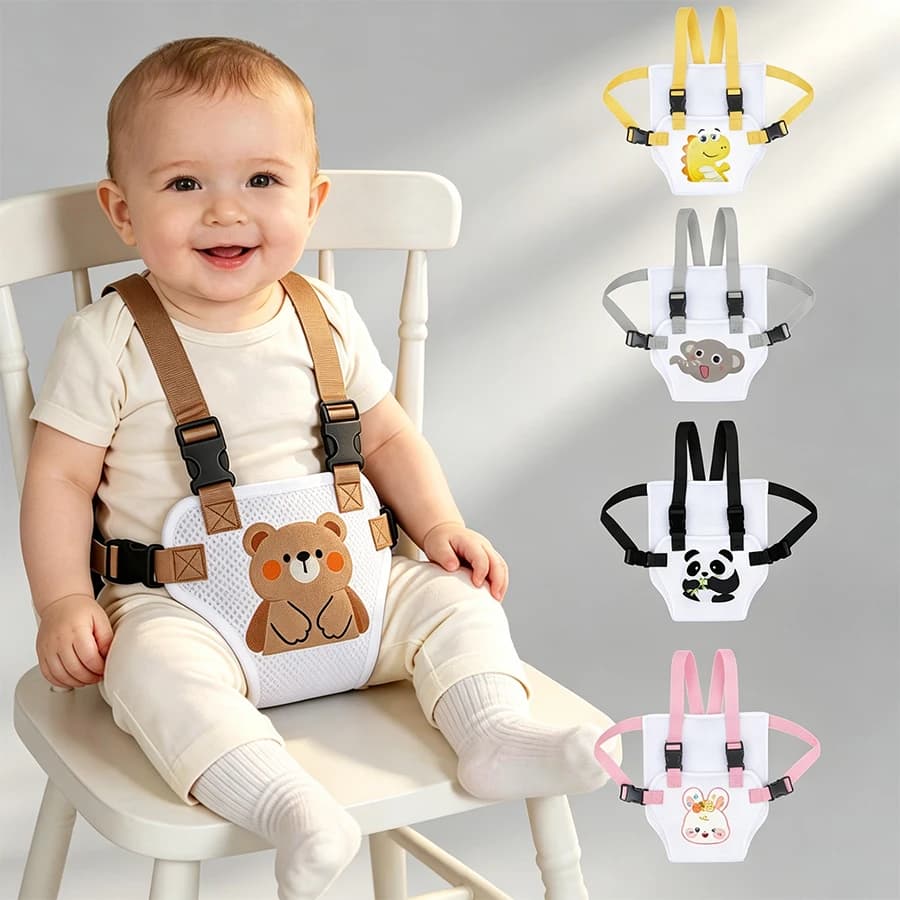 1Pc Baby Cartoon Dining Chair Strap with Mesh Design, Lightweight and Easy to Carry, Portable Baby Feeding Harness, Safety Seat Strap, the Perfect Gift for Your Baby!
