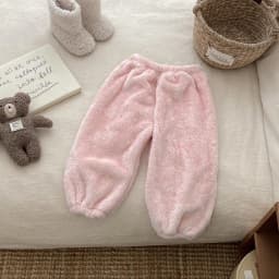 Solid Color Simple Casual Trousers Children's Home Clothes Autumn Winter Warm Plush Long Pant Baby Girls Boys Clothing Pants