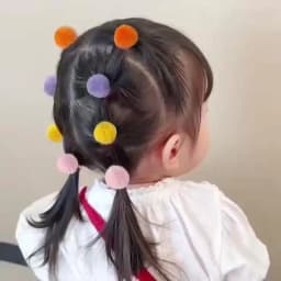 20Pcs Girls Colorful Plush Ball Elastic Hair Bands Kids Ponytail Ties Rubber Bands Headwear Hair Accessories Gift for Kids