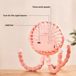 Multi Functional Student Baby Stroller Portable USB Rechargeable Lithium Battery Octopus Mini Fan