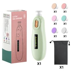 Baby Nail File Electric Baby Nail Care Set with LED Light, Baby Nail Trimmer for Newborn/Infants/Adults Toenails and Fingernail