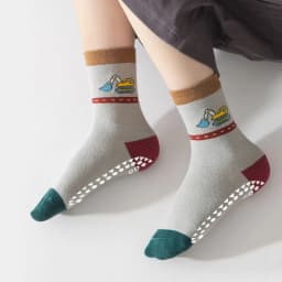 5 Pairs Children Non-Slip Socks Cute Cartoon Car Bus Excavator Stripe Pattern Comfortable Breathable Kids Baby Boys Floor Socks
