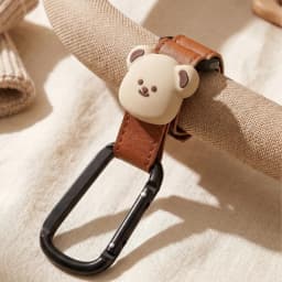 Baby Stroller Hooks Cute Cartoon Bear Bicycle Stroller Organizer Hook PU Leather Hooks for Hanging Baby Stroller Accessories