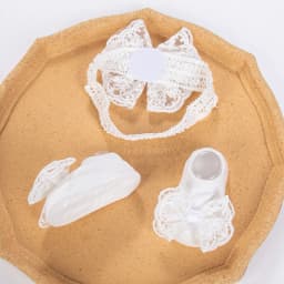 3Pcs/Set Cream Lace Baby Headbands&Socks Newborn Princess Girls Wide Rhinstone Pearl Eastic Hairbands Kids Headwear Photo Props