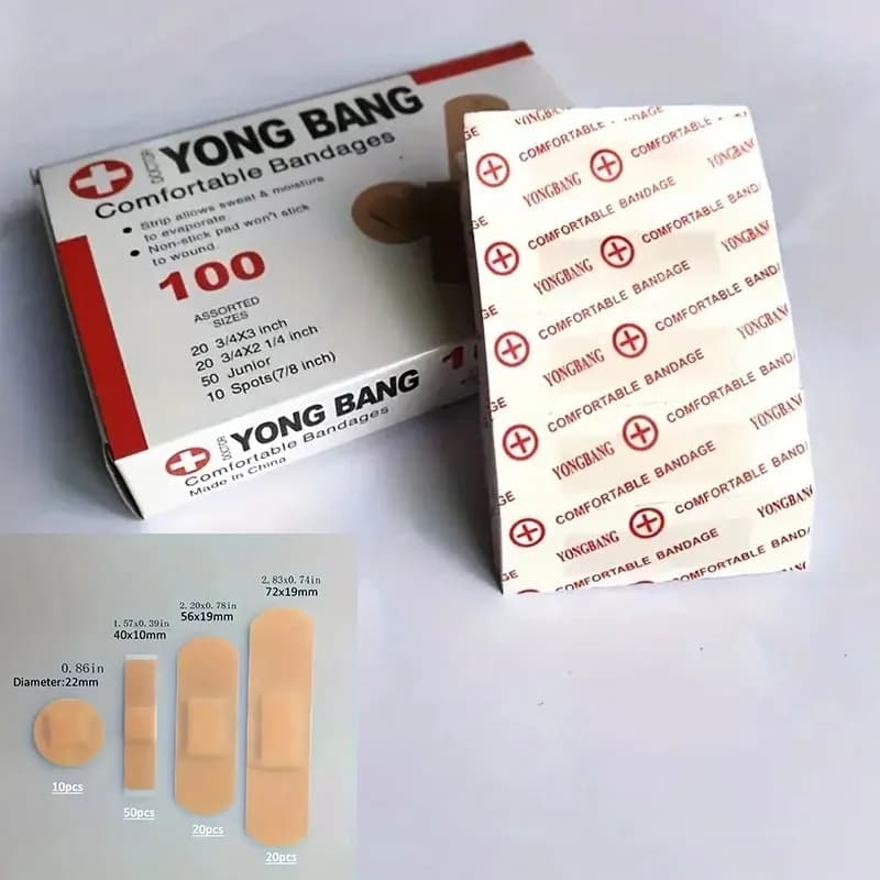 100pcs Medical Wound Adhesive Paster - Keep Your Wounds Secure Four Piece Set Of Bandages Breathable Nose Bridge Patch Acne P