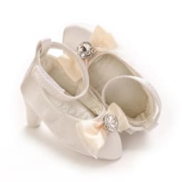 0-12M Baby Girls Diamond Bow Princess Dress Shoes Soft Sole Infant Pre-Walker Footwear