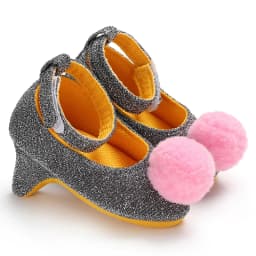 0-12M Baby Girls Diamond Bow Princess Dress Shoes Soft Sole Infant Pre-Walker Footwear