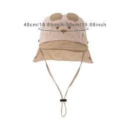 Summer Baby Hat Cartoon Bear Ear Embroidery Quick Dry Fisherman Hats for Boys Girls Neck Protection Kids Panama Hat Breathable