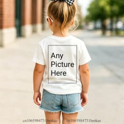 Personalized Kids T‑Shirts Front Back Print Customized Girl Short Sleeve T‑shirt Custom Photo Text Logo Tee For Girls Casual Tee