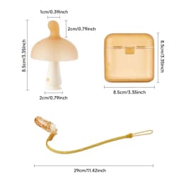Teething Relief for Infants Gift for Teething Babies Baby Chewing Toy Newborn Silicone Mushroom Teething Toy with Case