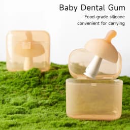Teething Relief for Infants Gift for Teething Babies Baby Chewing Toy Newborn Silicone Mushroom Teething Toy with Case