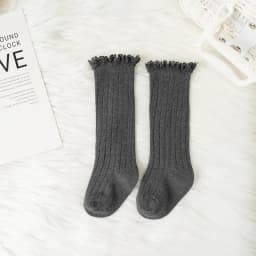 Ruffle Kids Knee High Socks Baby Girls Toddlers Long Soft Cotton Sock Lace Flower Children School Uniform Socks For 0-8 Years