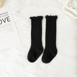 Ruffle Kids Knee High Socks Baby Girls Toddlers Long Soft Cotton Sock Lace Flower Children School Uniform Socks For 0-8 Years
