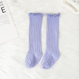 Ruffle Kids Knee High Socks Baby Girls Toddlers Long Soft Cotton Sock Lace Flower Children School Uniform Socks For 0-8 Years