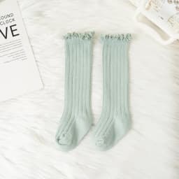 Ruffle Kids Knee High Socks Baby Girls Toddlers Long Soft Cotton Sock Lace Flower Children School Uniform Socks For 0-8 Years