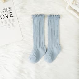 Ruffle Kids Knee High Socks Baby Girls Toddlers Long Soft Cotton Sock Lace Flower Children School Uniform Socks For 0-8 Years