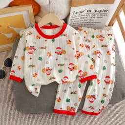 Cute Bear Print Baby Clothing Set Children Long Sleeve+ Pants Two Pieces Suit Kids Cotton Pullover Top Tee Girl Boy Casual