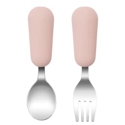 Color Kids 2PCS Stainless Steel Fork Spoon Baby Feeding Set Eco Friendly Toddler Utensil BPA Free Kids Dinnerware Baby Stuff