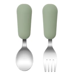 Color Kids 2PCS Stainless Steel Fork Spoon Baby Feeding Set Eco Friendly Toddler Utensil BPA Free Kids Dinnerware Baby Stuff
