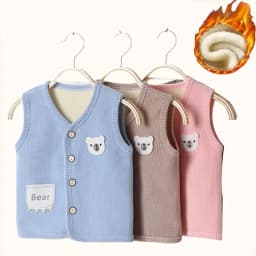 Kids Clothes Waistcoat Children's Vest Boy Girl Thicken Velvet Lining Keep Warm Jackets Vest Children's Clothing Autumn Winter
