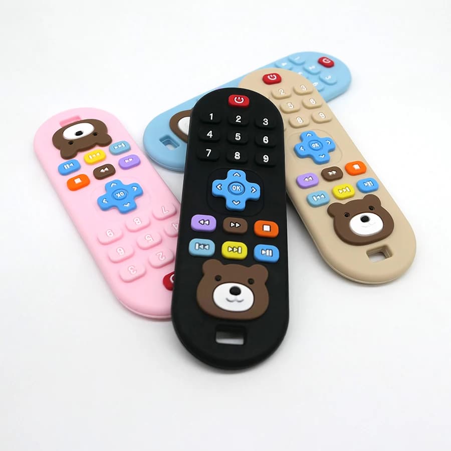 1/4pcs Children's teething remote control silicone material baby teething toys simulation remote control toys teething teether