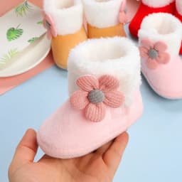 New Fashion Comfortable Shoes Newborn Baby Girls Boys Soft Booties Solid Pompom Snow Boots Infant Toddler Newborn Warming Shoes