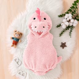 Cute Baby Boy Girl Dinosaur Costume Sleeveless Romper with Hat Newborn Infant Halloween Cosplay Clothes