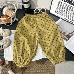 Spring Printed Casual Sweatpants 1-7Y Kids Girls Boys Corduroy Pants Loose Balloon Leg Design Soft Children Trousers Clothes