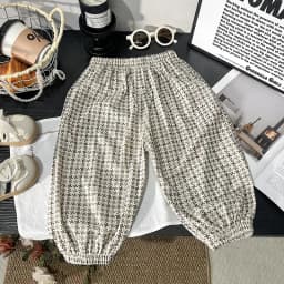 Spring Printed Casual Sweatpants 1-7Y Kids Girls Boys Corduroy Pants Loose Balloon Leg Design Soft Children Trousers Clothes