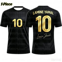 2 Piece Set Yamal #10 Personality Striped Football Jersey T-Shirt Family Matching Set Breathable Special Kit for Adults Children