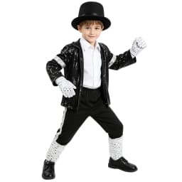 Boys Michael Pop Star Jackson Halloween Cosplay Costume Carnival Stage Performance Clothes Hip Hop Dance Outfit