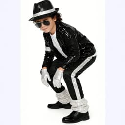 Boys Michael Pop Star Jackson Halloween Cosplay Costume Carnival Stage Performance Clothes Hip Hop Dance Outfit