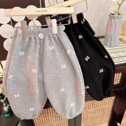 2026 Children Pant Spring and Autumn Hot Sale Good Quality Girl's Harem Pants Korean Printed Bows Baby Girl's Straight Pant