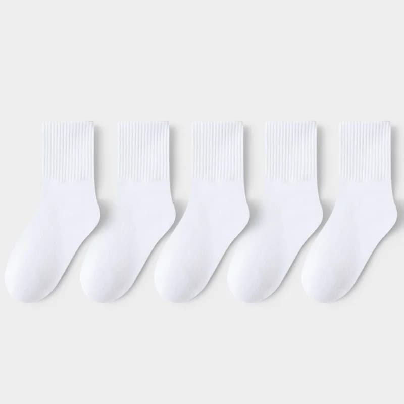 5Pairs/Set 3-13Years Baby Girls Boys Casual Sports Socks Soild Soft Cotton Four Season School Socks Black White Gray Kids Socks