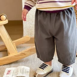 Solid Boy Kids Fashion Trousers Toddler Clothes Summer Spring Baby Pocket Ankle Length Loose Girl Children Casual Pants